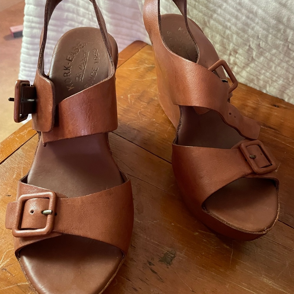 Kork-Ease gorgeous leather boho sling back wedges